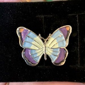 Vintage beautiful butterfly metal stick pin.